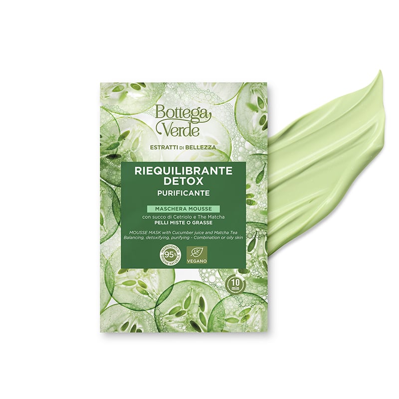 Mousse Máscara Monodose com Sumo de Pepino e Chá Matcha 8ml