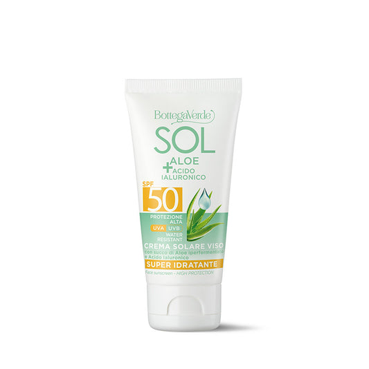 Creme Facial Sol Aloé Vera + Ácido Hialurónico FP 50+ 50ml