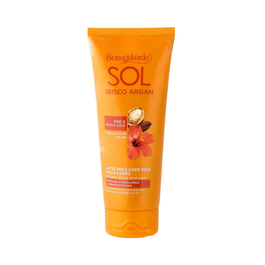 Leite Corpo Sol Ibisco Argan Antes e Após Exposição Solar 200 Ml