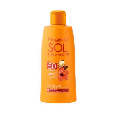 Leite Corpo Sol Ibisco Argan Antes Exposição Solar FP 50 200 Ml