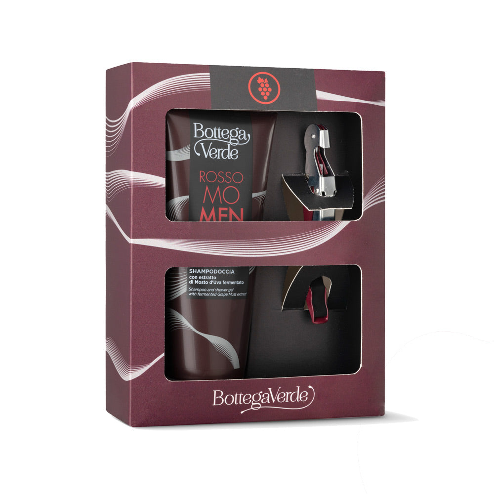 Coffret Man Shampoo Rosso Momento + Saca-Rolhas