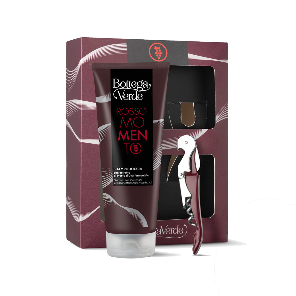 Coffret Man Shampoo Rosso Momento + Saca-Rolhas