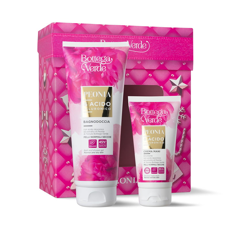 Coffret Peónia & Ácido Hialurónico Gel de Banho e Creme de Mãos